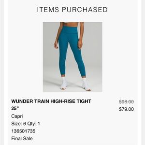 Lululemon Wunder Train leggings 🏋🏻‍♀️